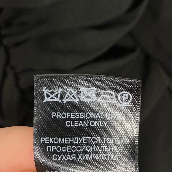 NWOT BEN DE LISI Dress US 4 Black Maxi Boat-Neck Cross Ruch Slit Side Stretch - Picture 12 of 15